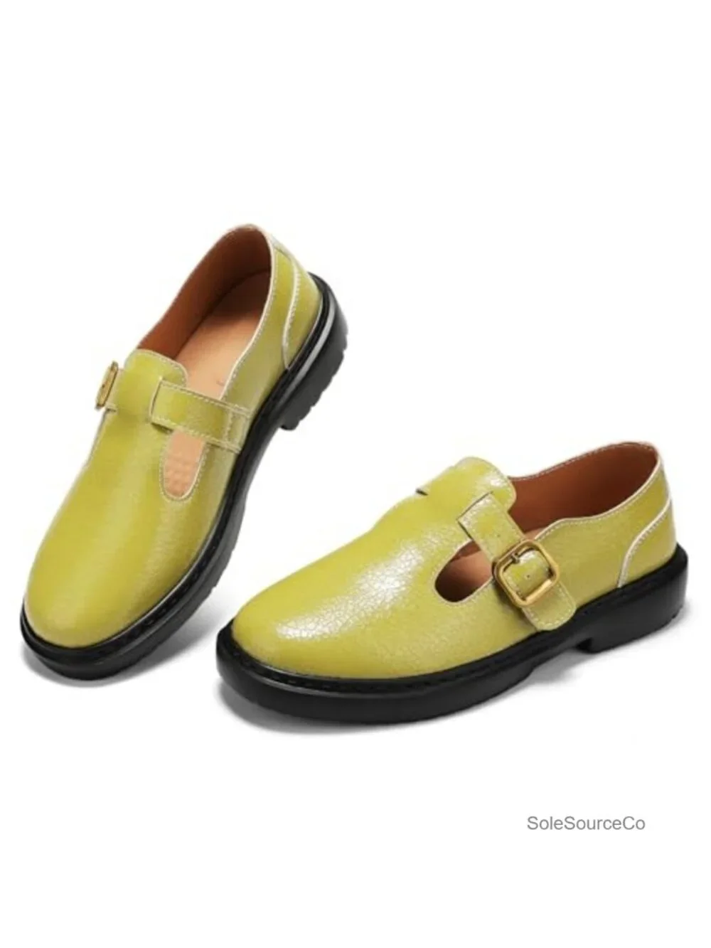 Women's Mary Jane Flats Shoes Faux Leather Buckle Comfort Walking Shoes